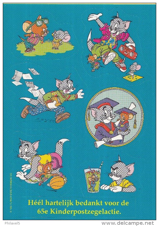 Nederland - 65e Kinderpostzegelactie Voor Het KInd - Stickervel Tom En Jerry - Andere & Zonder Classificatie