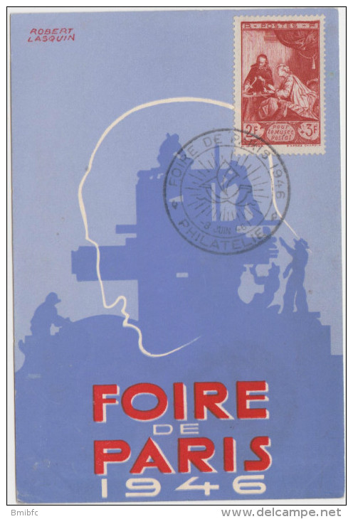 FOIRE De PARIS 1946 (voir Tampon Au Dos) - Foires