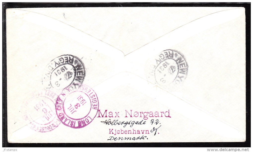 1931. Air Mail. Deutscher Schleuderflug DAMPFER EUROPA ... NEW-YORK 4.7.1931 Green Oval... (Michel: 181) - JF103167 - Luftpost