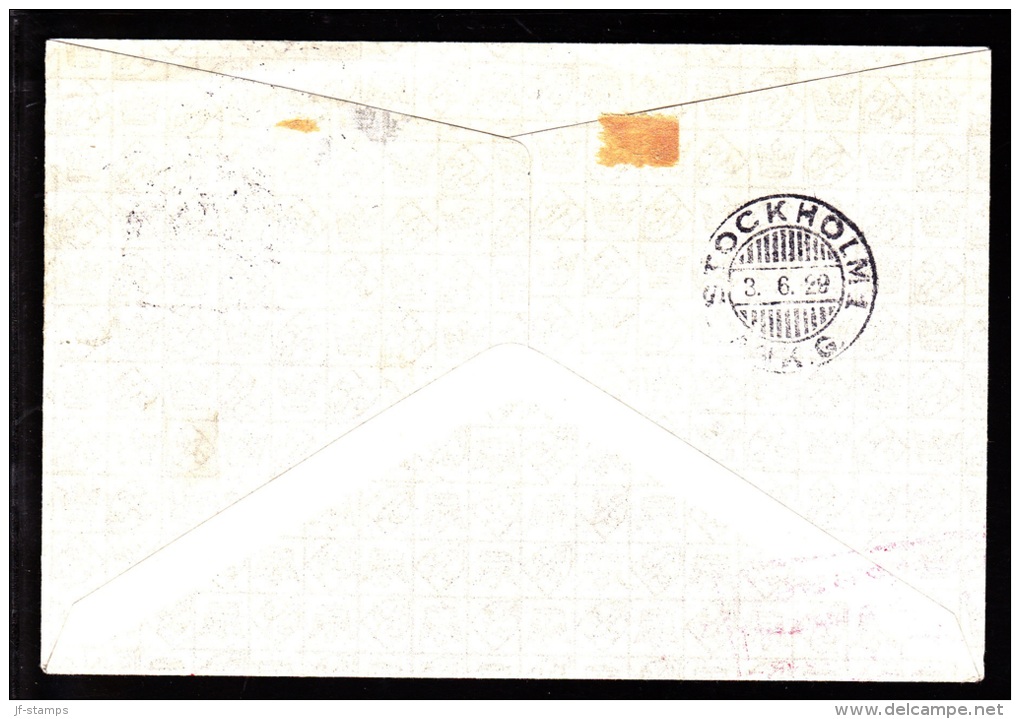 1928. Air Mail. 15 øre Lilac And 10 øre Green. KØBENHAVN LUFTPOST 2 27.6.28 STOCKHOLM 1... (Michel: 144) - JF103836 - Poste Aérienne