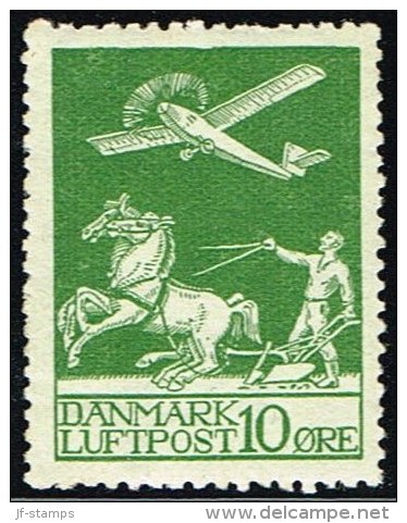 1925. Air Mail. 10 øre Green. (Michel: 143) - JF158308 - Luftpost