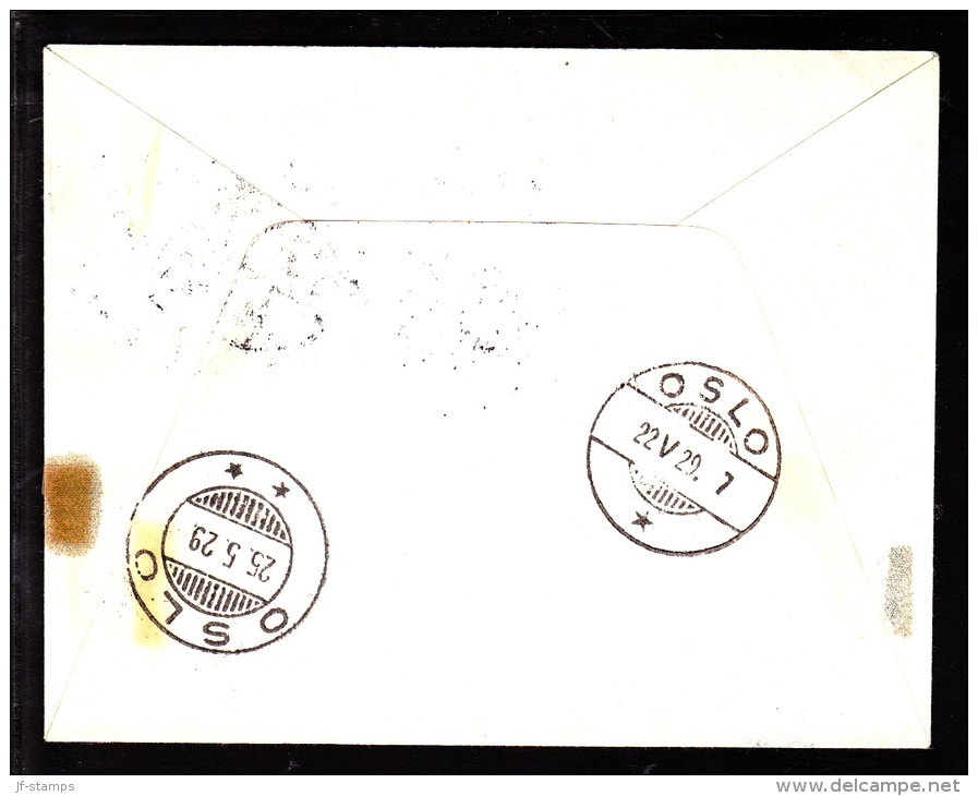 1929. Air Mail. 25 øre Red KØBENHAVN LUFTPOST 2 21.5.29. OSLO 22. V. 29. (Michel: 145) - JF103857 - Poste Aérienne