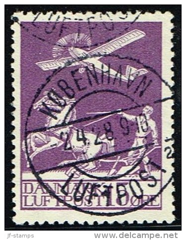 1925. Air Mail. 15 øre Lilac. KØBENHAVN LUFTPOST 2. 4. 28. (Michel: 144) - JF158311 - Posta Aerea