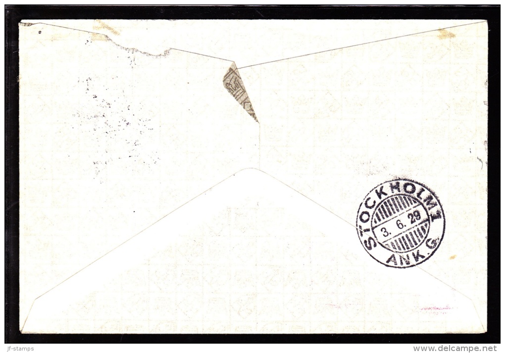 1929. Air Mail. 25 øre Red KØBENHAVN LUFTPOST 2 1.6.29. STOCKHOLM 1 3. 6. 29. (Michel: 145) - JF103858 - Poste Aérienne