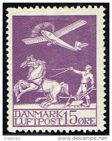 1925. Air Mail. 15 øre Lilac. (Michel: 144) - JF158312 - Luftpost