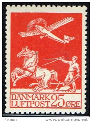 1925. Air Mail. 25 øre Red. (Michel: 145) - JF158320 - Posta Aerea