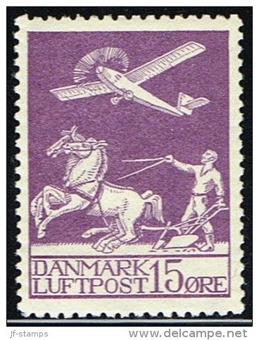 1925. Air Mail. 15 øre Lilac. (Michel: 144) - JF158315 - Posta Aerea