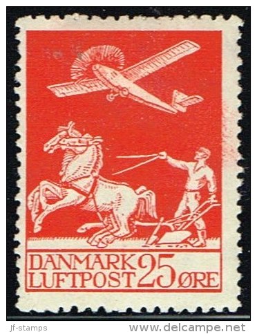 1925. Air Mail. 25 øre Red. (Michel: 145) - JF158319 - Luftpost