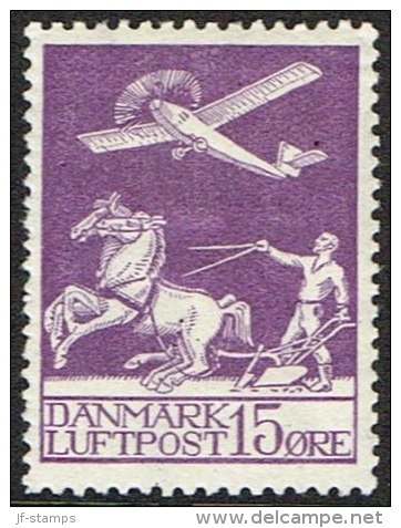 1925. Air Mail. 15 øre Lilac. Splendid Centering. (Michel: 144) - JF161350 - Poste Aérienne