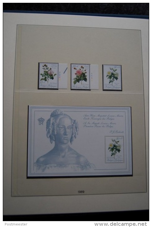 België collectie postfris van 1980 tot en met 1990 in mooi Lindner album met slipcase.