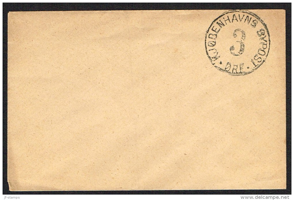 KJØBENHAVNS BY POST. 1884. 3-ØRE Franco-mark In Black. Lovely Small Envelope.  (Michel: ) - JF104027 - Local Post Stamps