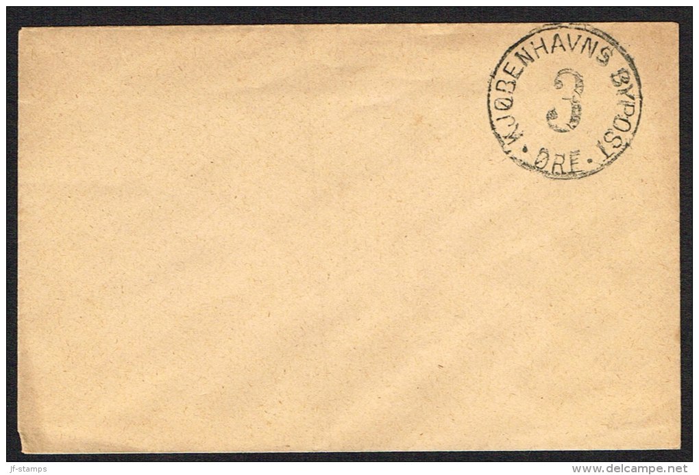 KJØBENHAVNS BY POST. 1884. 3-ØRE Franco-mark In Black. Lovely Small Envelope.  (Michel: ) - JF104027 - Lokale Uitgaven