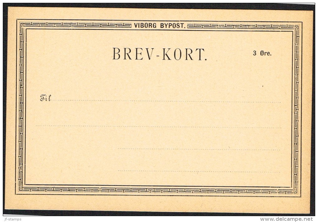 VIBORG BYPOST. 1887. BREV-KORT 3 øre.  (Michel: ) - JF104040 - Local Post Stamps