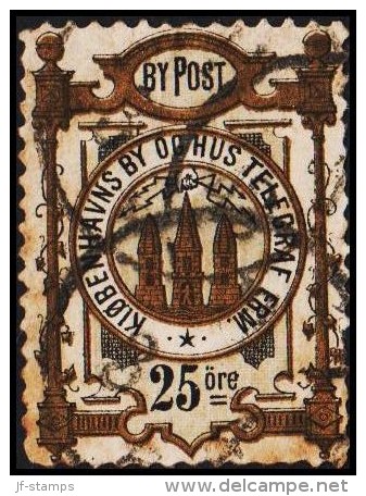 KIØBENHAVNS BYPOST. 1880. 25 ØRE.  (Michel: DAKA 7) - JF107830 - Local Post Stamps