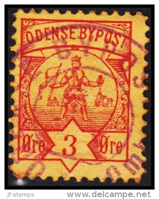 ODENSE BYPOST. 1886. 3 ØRE.  (Michel: DAKA  9) - JF107786 - Lokale Uitgaven