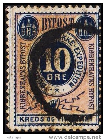 KIØBENHAVNS BYPOST. 1884. 10 ØRE.  (Michel: DAKA 15) - JF107776 - Lokale Uitgaven