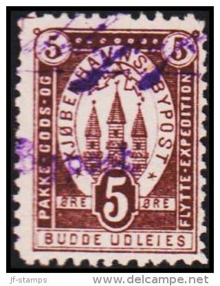 KIØBENHAVNS BYPOST. 1889. 5 ØRE.  (Michel: DAKA 39) - JF107809 - Local Post Stamps