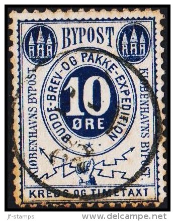 KIØBENHAVNS BYPOST. 1883. 10 ØRE.  (Michel: DAKA 15) - JF107828 - Local Post Stamps