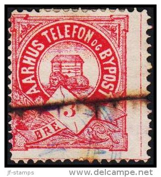 AARHUS TELEFON OG BYPOST. 1886. 3 ØRE.  (Michel: DAKA 8) - JF107871 - Local Post Stamps