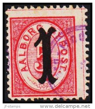 AALBORG BYPOST. 1886. 1/5 ØRE.  (Michel: DAKA 18 TYPE 1) - JF107890 - Lokale Uitgaven