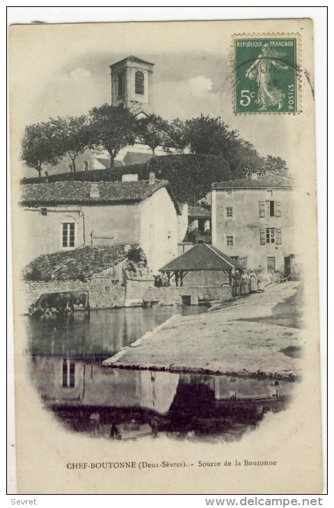 CHEF BOUTONNE  -   Source De La Boutonne. Très Beau Cliché. - Chef Boutonne