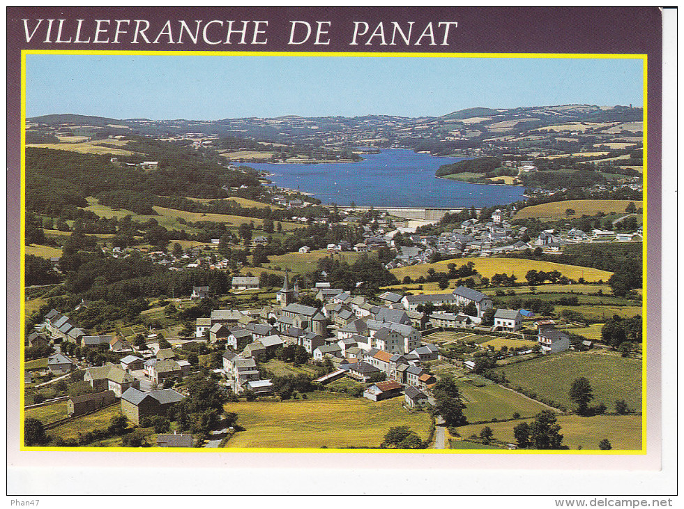 VILLEFRANCHE DE PANAT  (12-Aveyron), Vue Générale, Lac, Ed. Apa-Poux - Andere & Zonder Classificatie