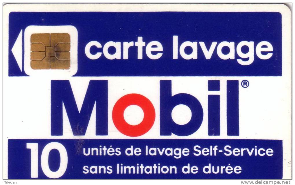 FRANCE CARTE LAVAGE MOBIL 10U SO3  NUMEROTEE VERSO UT  RARE - Petrole