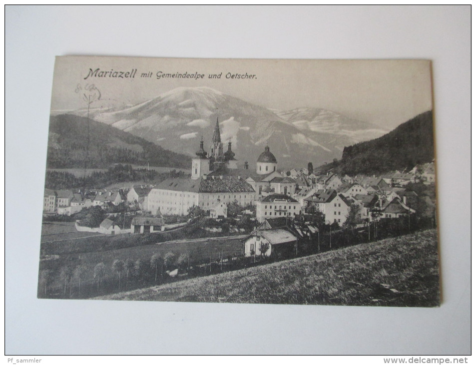 AK 1917 Mariazell Mit Gemeindealpe Und Oetscher. Nr. 2025 Phot. U. Verlag Johann Saska, Krems - Mariazell