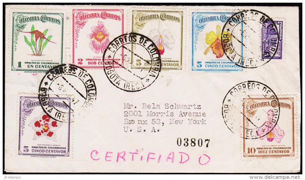 1947. ORCHIDEEN.6 EX. CORREOS DE COLOMBIA BOGOTA -6. MAR 47.  (Michel: 500-505) - JF108824 - America (Other)