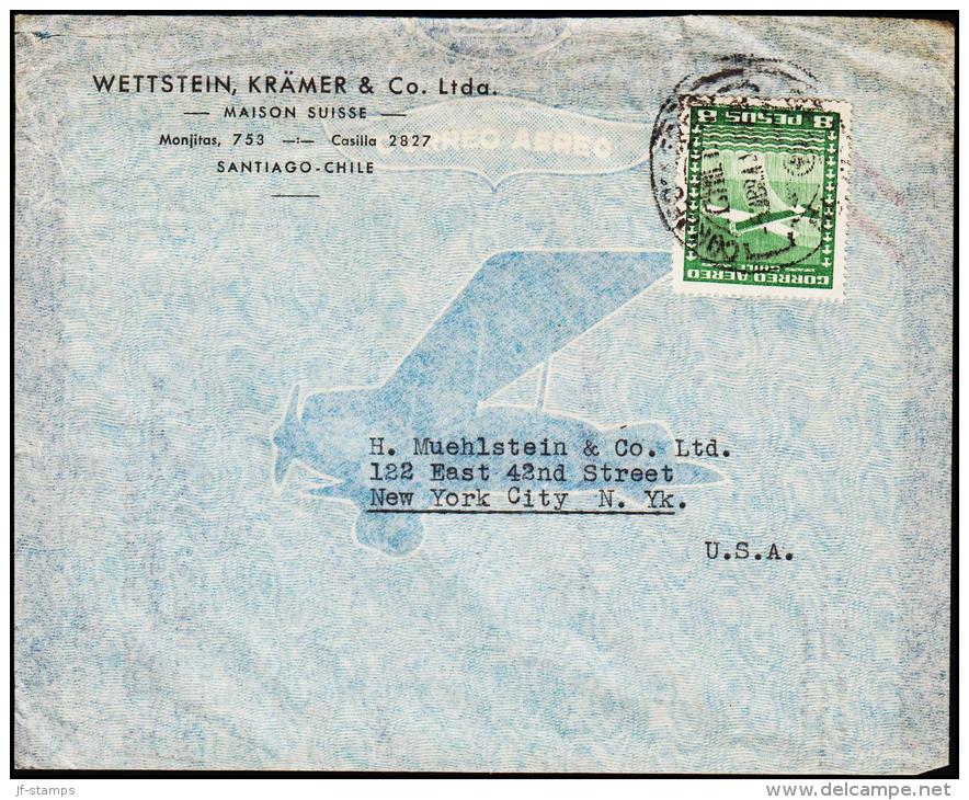 1935. AIR MAIL 8 PESOS. SANTIAGO - NEW YORK.  (Michel: 214) - JF108898 - Sonstige - Amerika