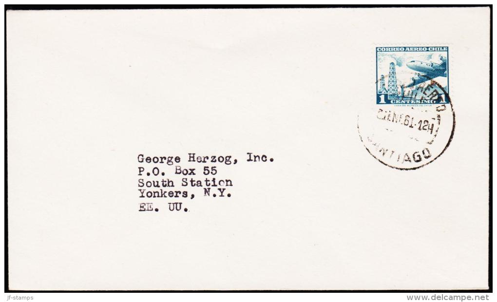 1961. 1 CENTESIMO  CORREO AEREO SANTIAGO 31. ENE. 61. (Michel: 570) - JF108907 - Sonstige - Amerika