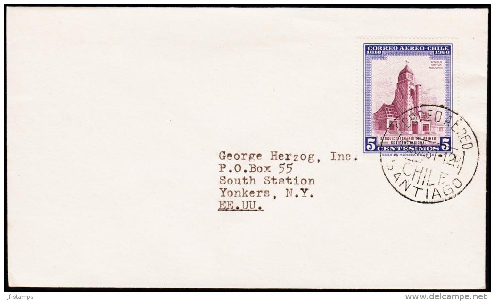 1961. 5 C. AIR MAIL. CORREO AEREO SANTIAGO 12. JUL. 61. (Michel: 580) - JF108920 - Sonstige - Amerika