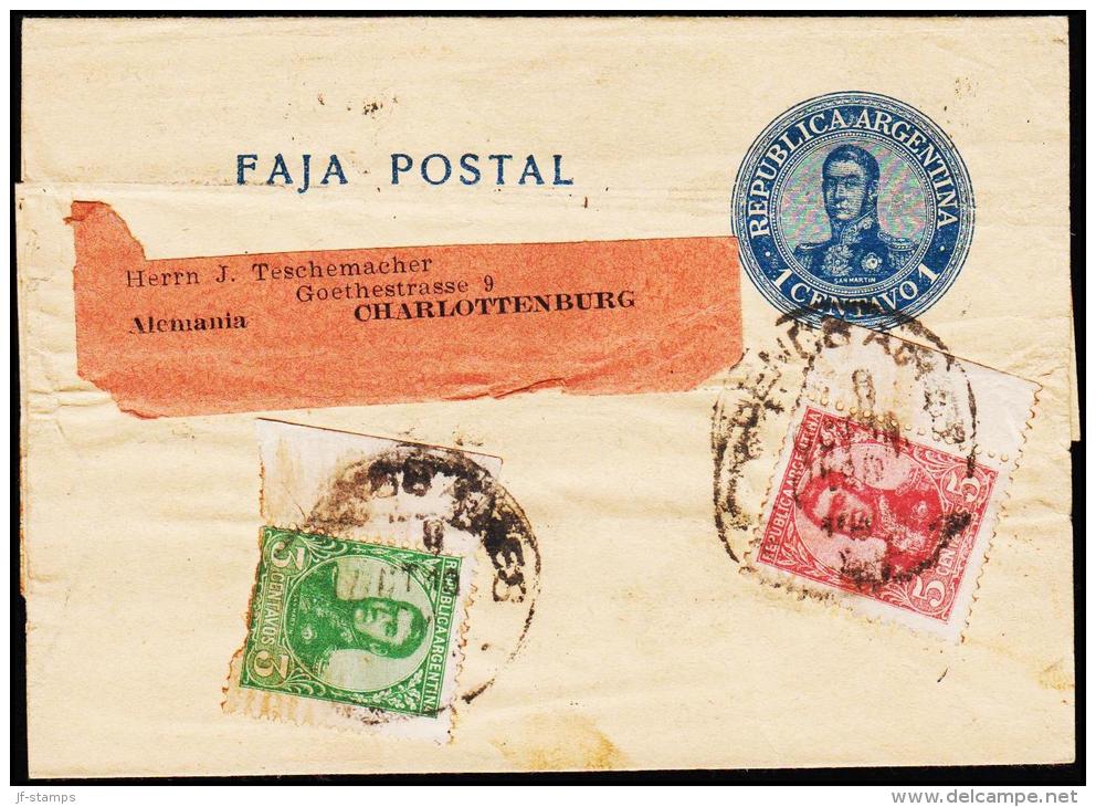 FAJA POSTAL 1 Centavo + 3+5 Centavos CHARLOTTENBURG.   (Michel: ) - JF108933 - Enteros Postales