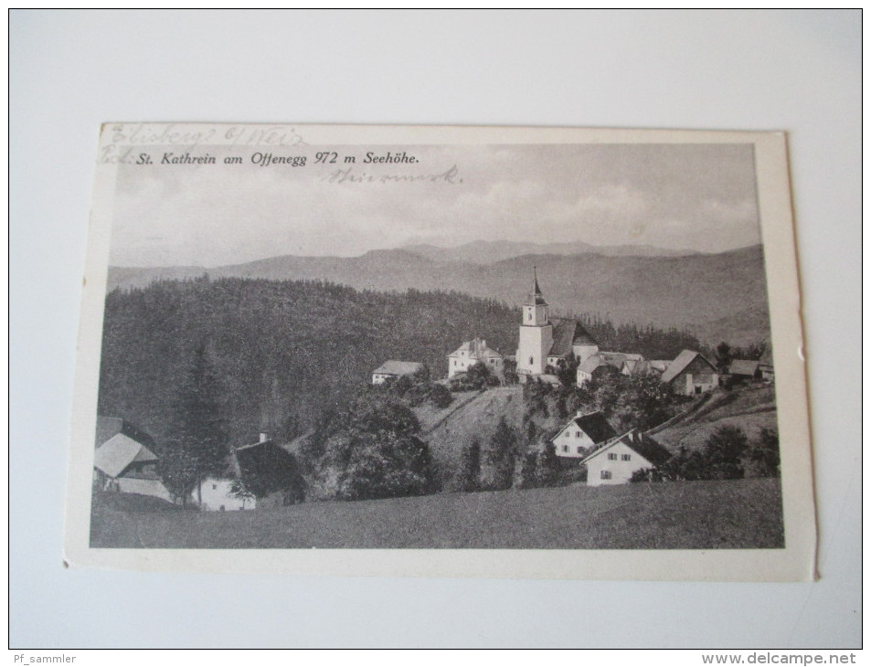 AK 1925 St. Kathrein Am Offenegg 972m Seehöhe. Kleines Dorf. Verlag Hermann Pusswald - Eibiswald