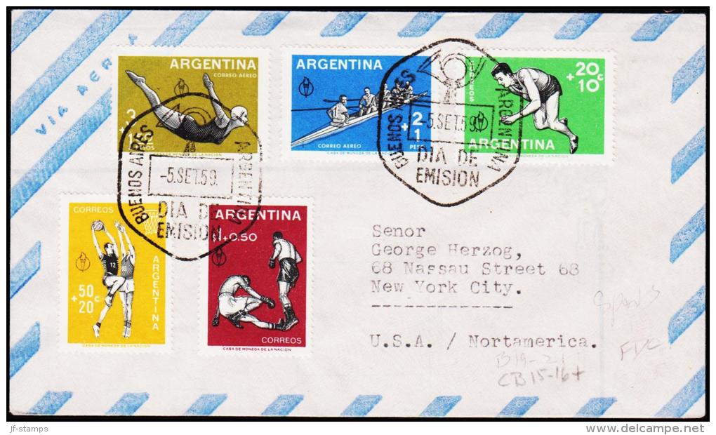 1959. SPORT. FDC 5. SEPT. 1959.  (Michel: 706-710) - JF123009 - FDC