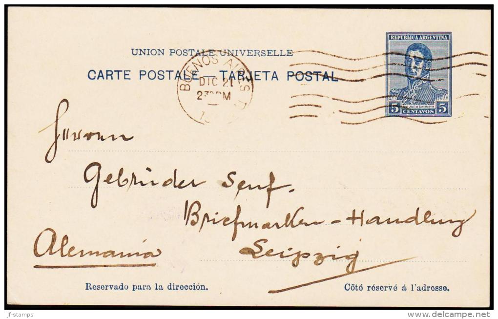 CARTE POSTAL - TARJETA POSTAL. 5 CENTAVOS. BUENOS AIRES DIC 21 20.  (Michel: ) - JF108948 - Enteros Postales