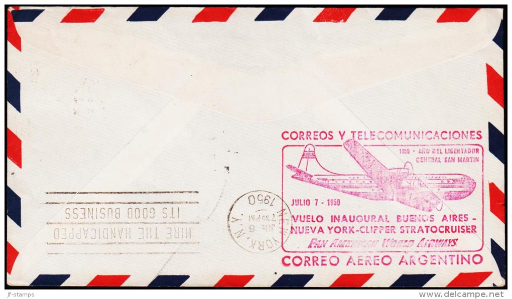 1950. VUELO INAUGURAL BUENOS AIRES - NUEVA TORK - CLIPPER STRATOCRUISER. NEW YORK JUL 8... (Michel: 457) - JF108979 - Luchtpost