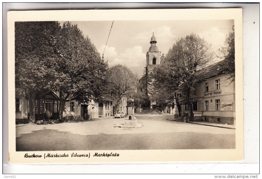 0-1276 BUCKOW, Marktplatz, Central - Hotel, 1955 - Buckow