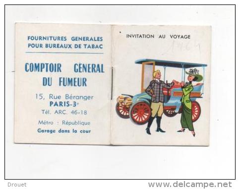 CALENDRIER DE POCHE -- INVITATION AU VOYAGE - COMPTOIR GENERAL DU FUMEUR - 1964 - Petit Format : 1961-70