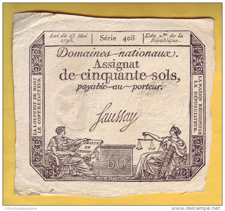 ASSIGNAT De 50 Sols. 23 Mai 1793 - Assignats & Mandats Territoriaux