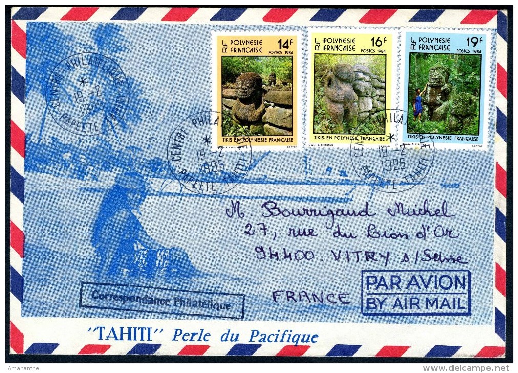 Lettre Illustrée Cachet Et Marque Postale Du Centre Philatélique De Papeete - Briefe U. Dokumente