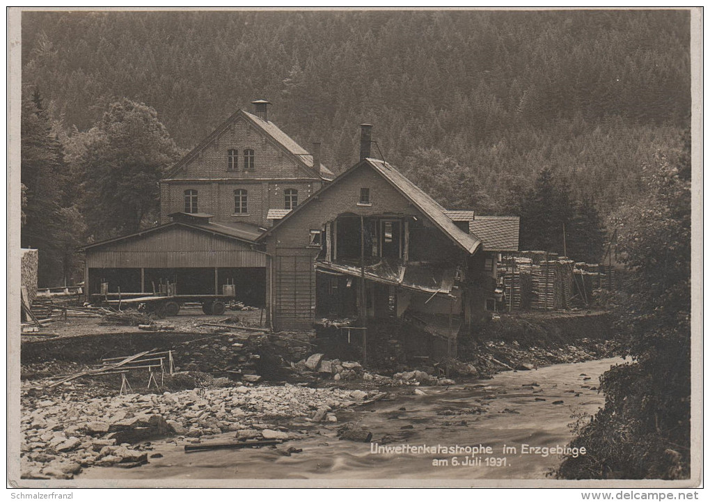 AK Unwetterkatastrophe 1931 Antonsthal Hochwasser Flut Bei Schwarzenberg Aue Erla Breitenbrunn Johanngeorgenstadt - Breitenbrunn