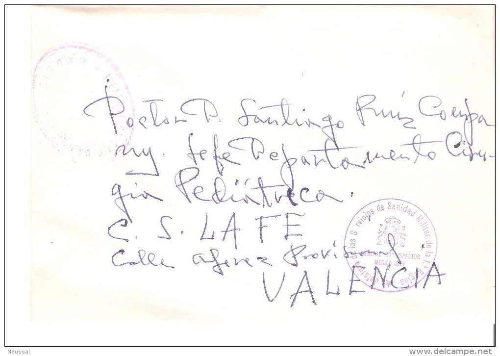 Carta Con Cuño Sanidad Militar De La 1ª Region - Military Service Stamp