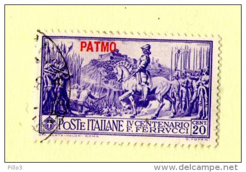 EGEO : PATMO - F.sco Ferrucci  20 Cent.  Usato  Emesso Il  20.10.1930  Sassone N° 12 - Egeo (Patmo)