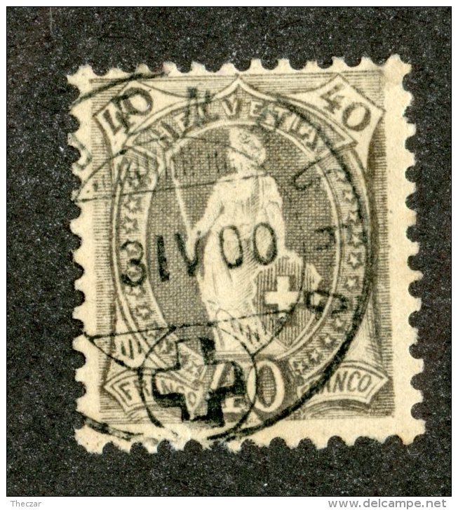 3491  Swiss 1894   Mi.#61YC (o) Zum.#69D  Scott #84a  Cat. 10.€ -Offers Welcome!- - Oblitérés