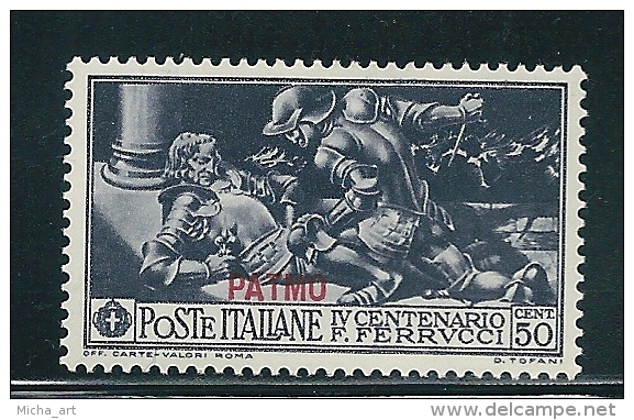 Italian Colonies 1930 Greece Aegean Islands Egeo Patmo Patmos Ferrucci Issue 50c MH Y0291 - Egée (Patmo)