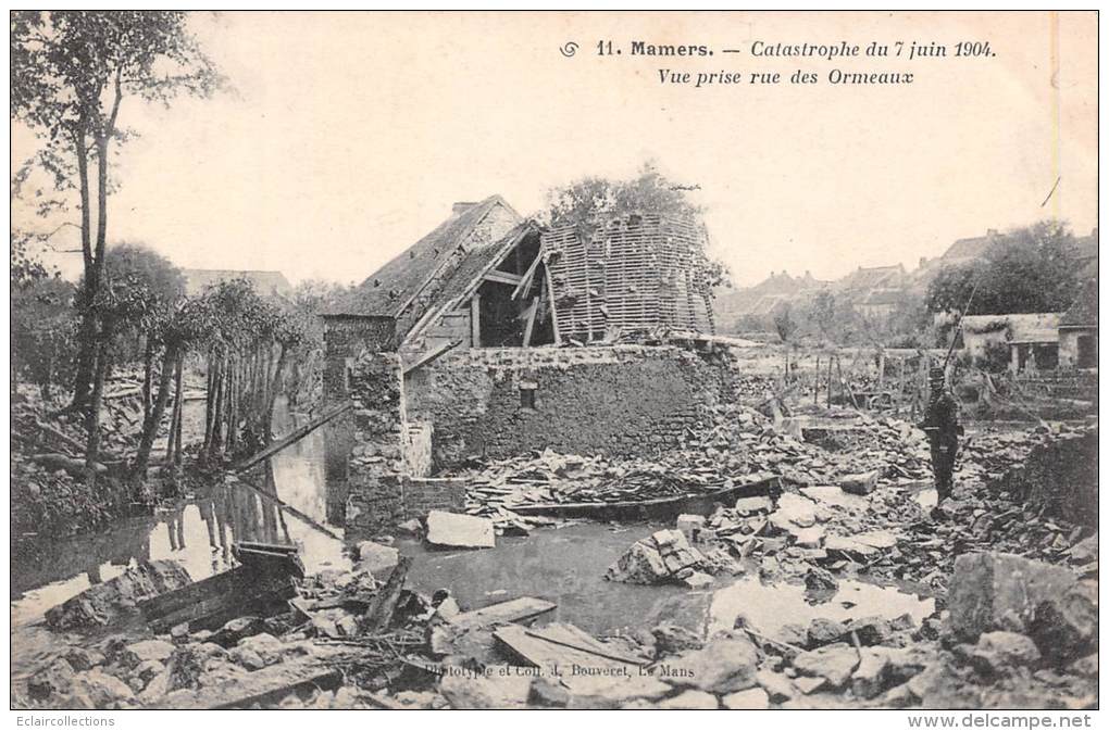 Mamers   72        Catastrophe Du 7 Juin  1904 .  Rue Des Ormeaux      (voir Scan  Svp) - Mamers