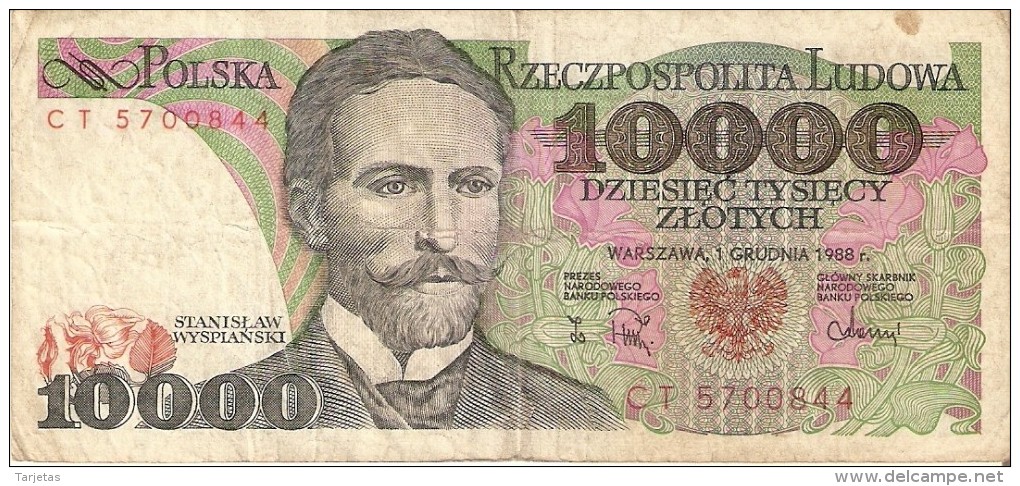 BILLETE DE POLONIA DE 10000 ZLOTYCH  AÑO 1988  (BANKNOTE) - Polonia