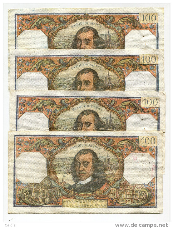 P France 100 Francs "" CORNEILLE "" 1970  - 4 Billets - 100 F 1964-1979 ''Corneille''