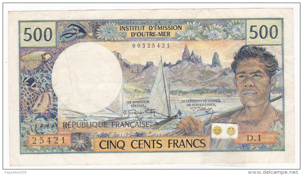 Polynésie Française - 500 FCFP - Mention "PAPEETE" Au Verso - D.1 / Postel-Vinay - Clappier - Territoires Français Du Pacifique (1992-...)